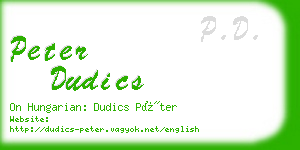 peter dudics business card